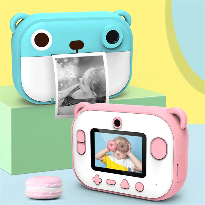 C3 Kids Cute Cartoon Instant Print Camera 2.4-inch IPS HD Screen Children Camcorder Toy - Blue - 3