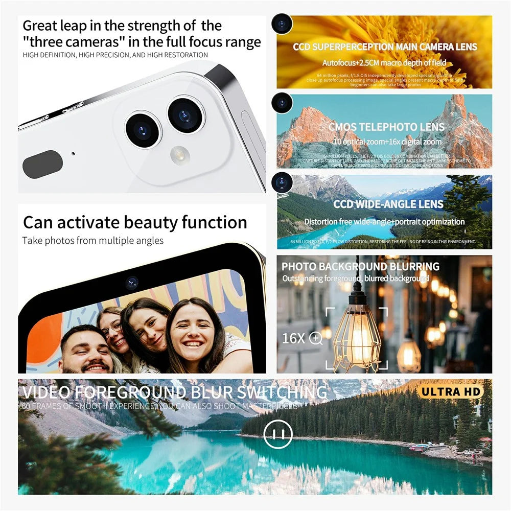 D6 3 Lens CCD Camera 4K Digital Camcorder Touchscreen Card Camera with 128GB Memory Card - Black - 3