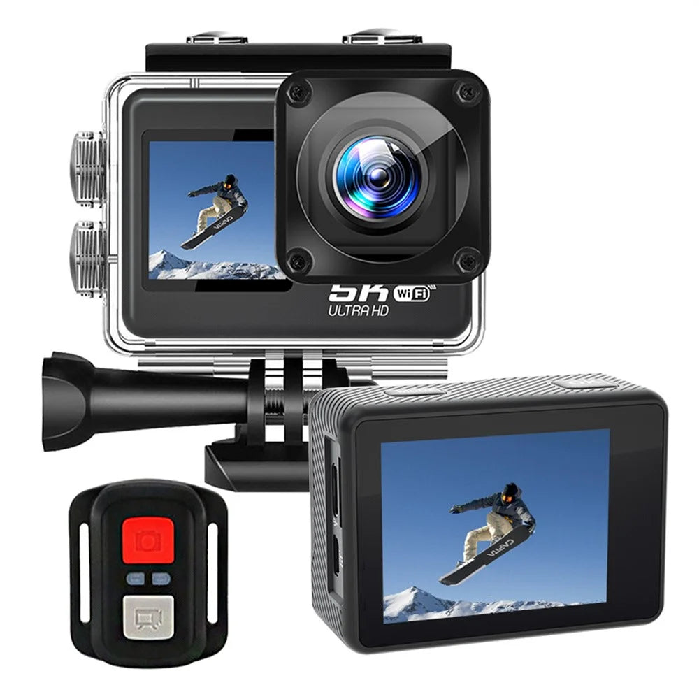 F303AATR 5K Ultra HD Dual Screen Sports Camera EIS Mini Dash Cam with Waterproof Case - 1
