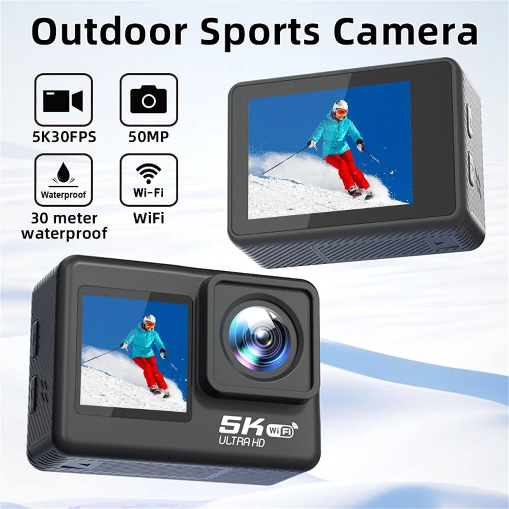 F303AATR 5K Ultra HD Dual Screen Sports Camera EIS Mini Dash Cam with Waterproof Case - 2