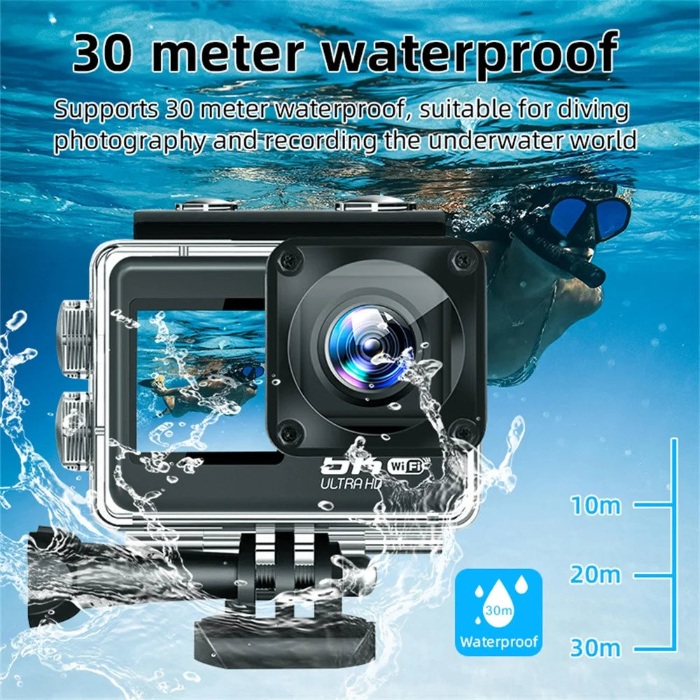 F303AATR 5K Ultra HD Dual Screen Sports Camera EIS Mini Dash Cam with Waterproof Case - 5