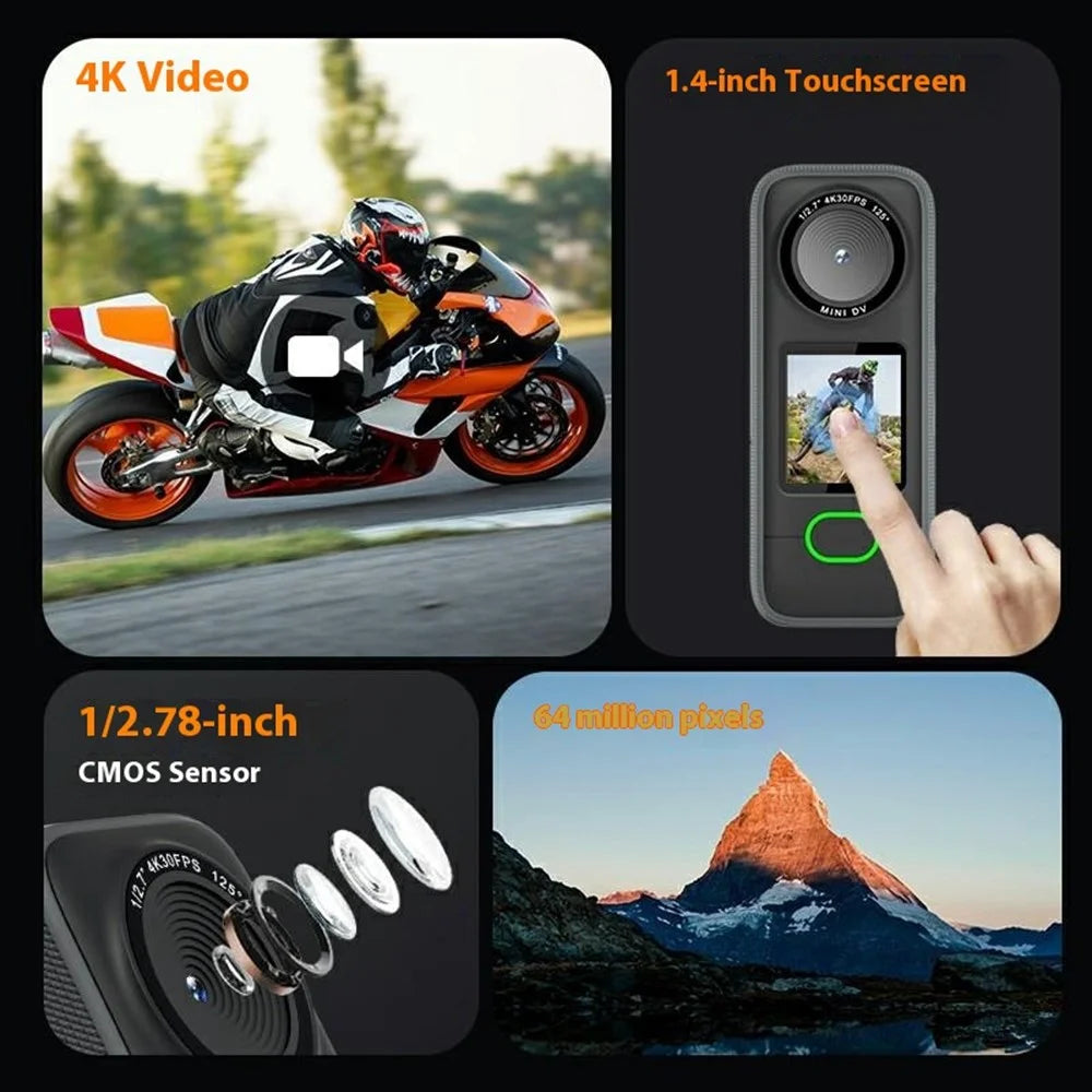 F3 1.4 Inch Touch Screen Portable 4K Action Camera IPX6 Waterproof Mini DV Sports Camera - 3