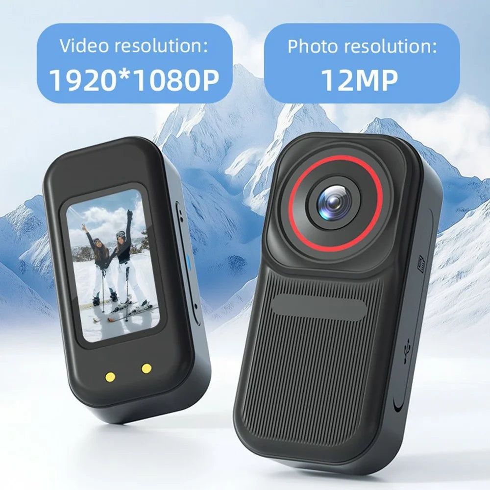 FF006 1.47 Inch HD Screen Thumb Camera with Magnetic Charging Case First Person View Vlogging Mini Camera - Black - 4