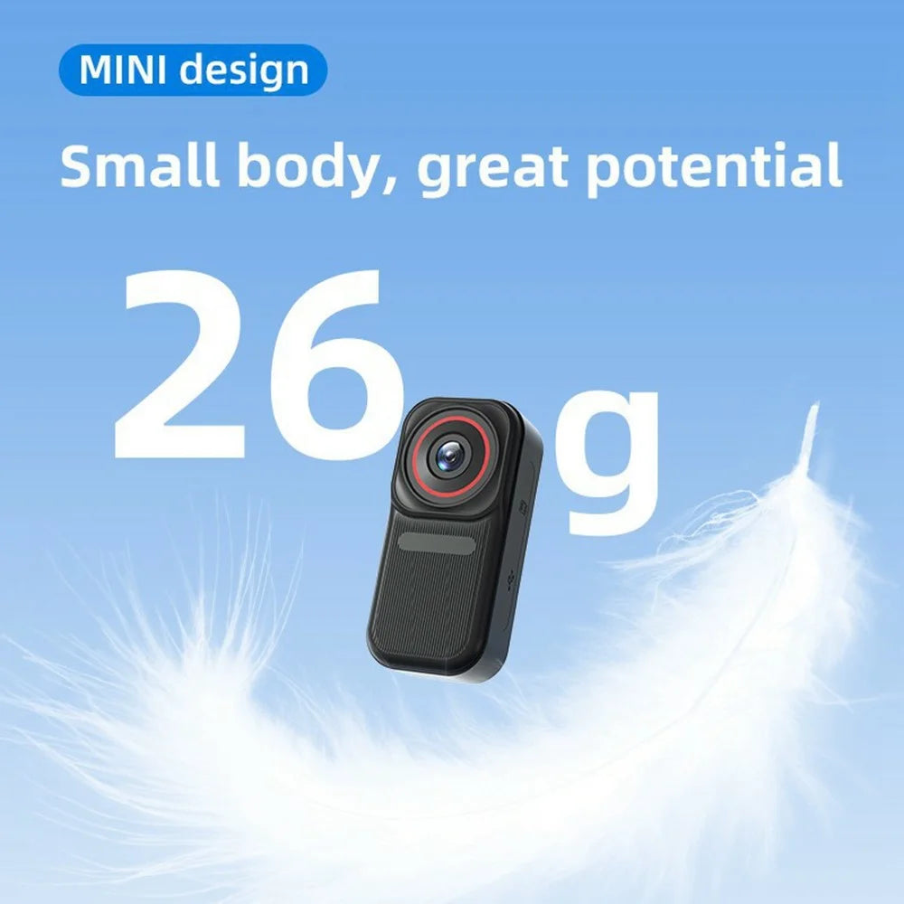 FF006 1.47 Inch HD Screen Thumb Camera with Magnetic Charging Case First Person View Vlogging Mini Camera - Black - 6