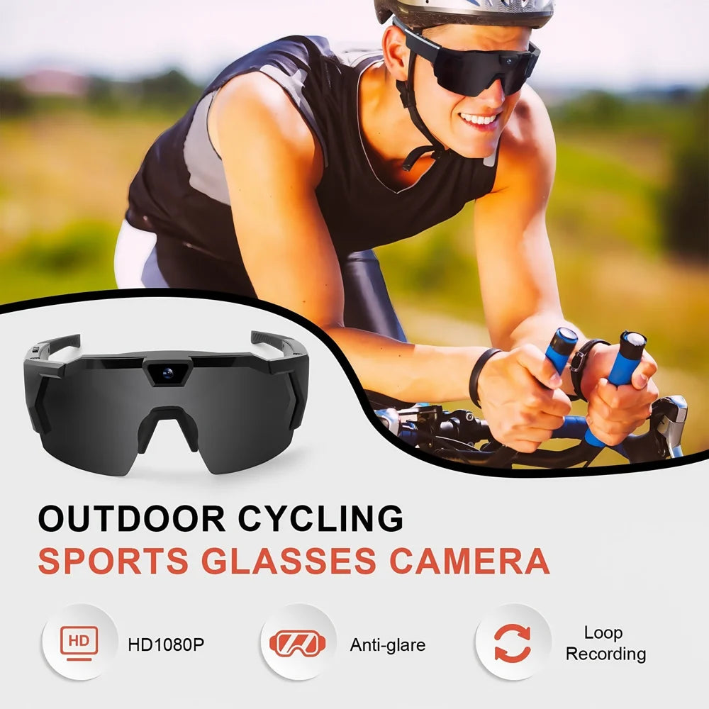 HD 1080P Video Recording Smart Sunglasses APP Control Outdoor Cycling Goggles with Storage Case (No Memory Card) - Style B/Black - 3