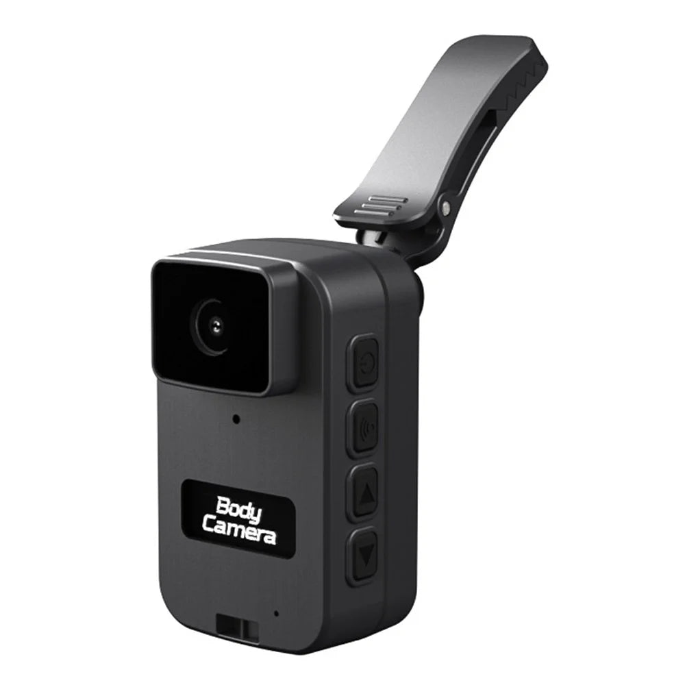 PD02 WiFi Mini Body Camera Waterproof Sports Recorder 0.98 Inch IPS Screen Pocket Cam with Back Clip - Black - 1