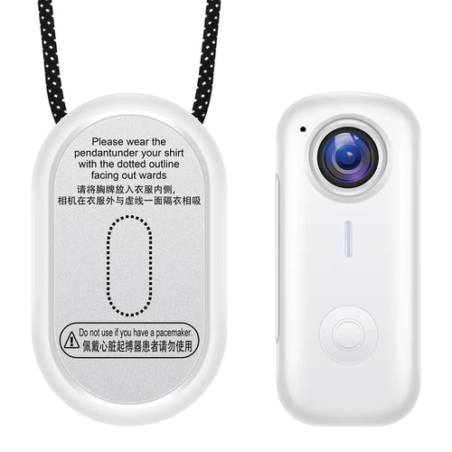 D100 2K Thumb Camera Portable Wearable Camera Magnetic Pocket Camera with Neck Strap (without TF Card) - White - 1