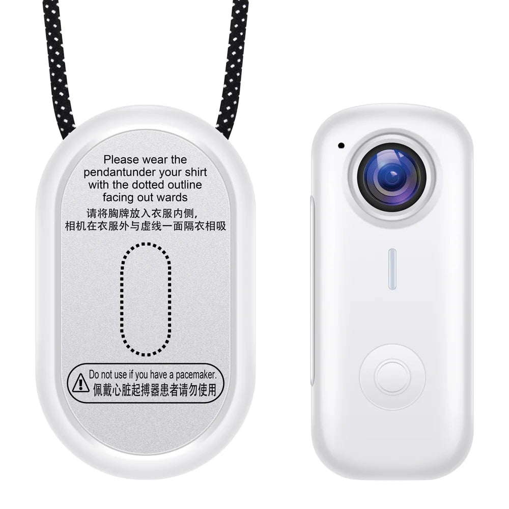 D100 2K Thumb Camera Portable Wearable Camera Magnetic Pocket Camera with Neck Strap (without TF Card) - White - 1