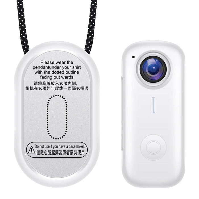 D100 2K Thumb Camera Portable Wearable Camera Magnetic Pocket Camera with Neck Strap (without TF Card) - White - 1