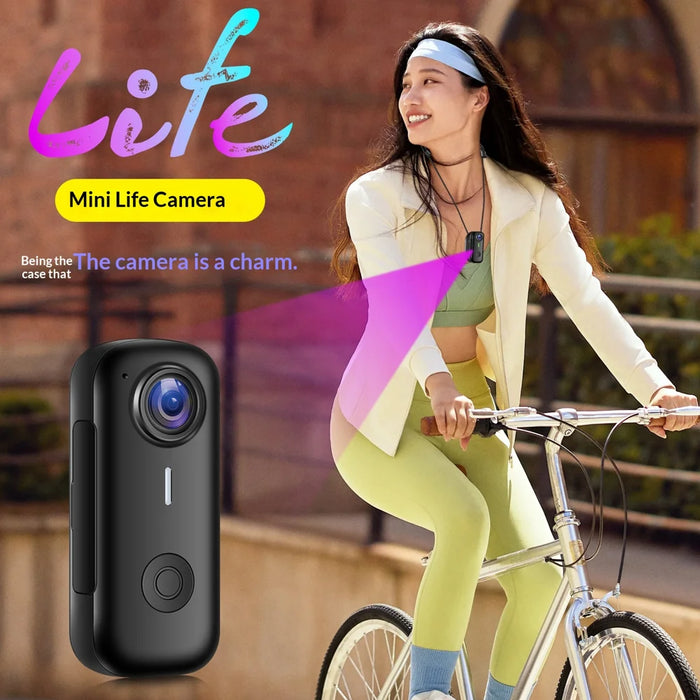 D100 2K Thumb Camera Portable Wearable Camera Magnetic Pocket Camera with Neck Strap (without TF Card) - White - 6