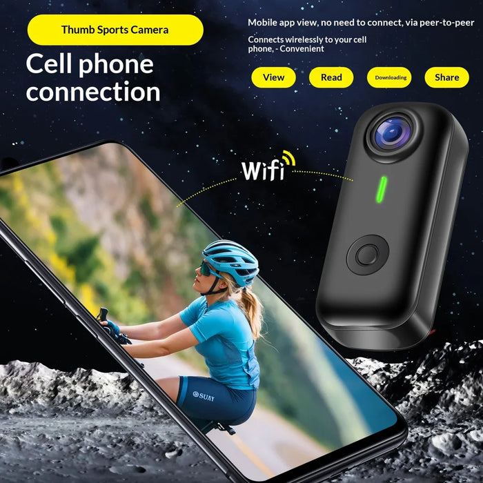 D100 2K Thumb Camera Portable Wearable Camera Magnetic Pocket Camera with Neck Strap (without TF Card) - White - 7
