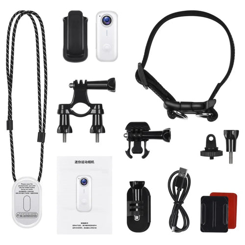 D100 2K Mini Thumb Camera Magnetic Neck Hanging Pet Camera Pocket Recorder Kit (without TF Card) - White - 1
