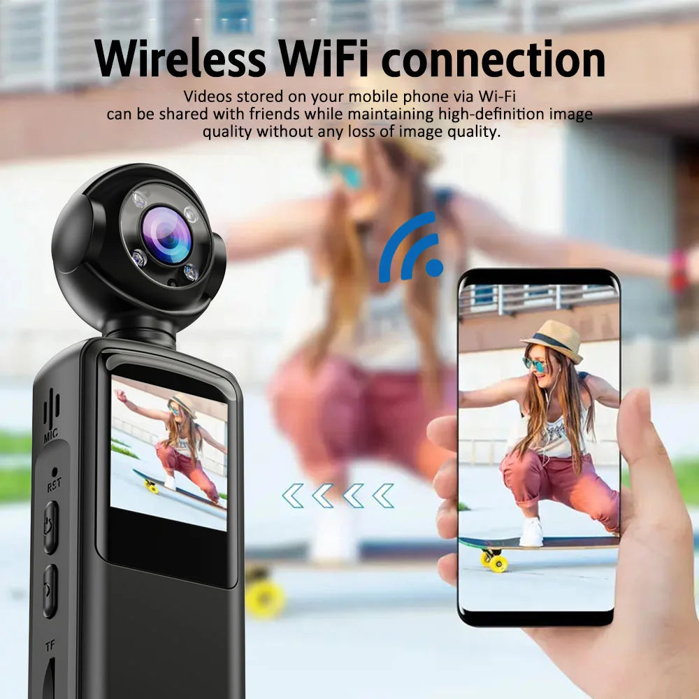 V6 1.5 Inch IPS Screen WiFi Action Camera 1080P HD Sports Camera with 180 Degree Rotating Lens, without Memory Card - Black 1080P+WiFi - 5