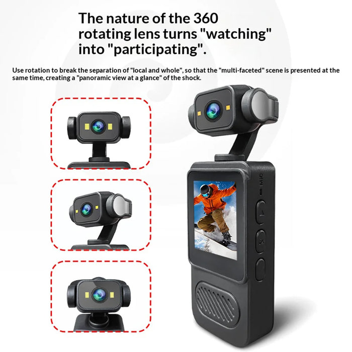 Y2 1.54 Inch LCD Screen WiFi Action Camera for Cycling Pocket Video Recorder Sports Cam with Dual LED Lights (without TF Card) - 2