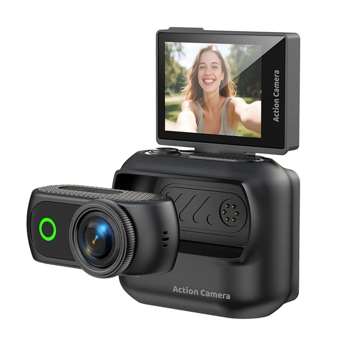 LK-018 Action Camera 2.0 inch Flip Screen 1080P Magnetic Detachable Sports Thumb Camera for Vlog - Black - 1