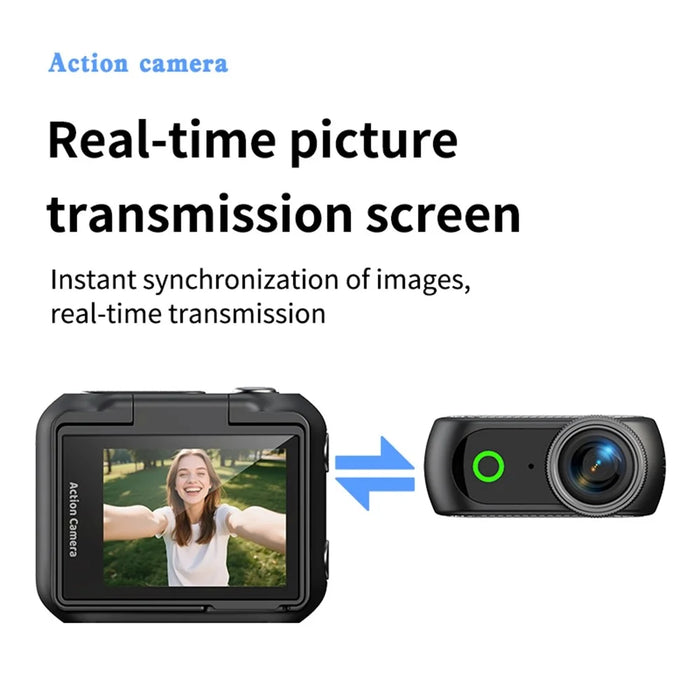 LK-018 Action Camera 2.0 inch Flip Screen 1080P Magnetic Detachable Sports Thumb Camera for Vlog - Black - 7