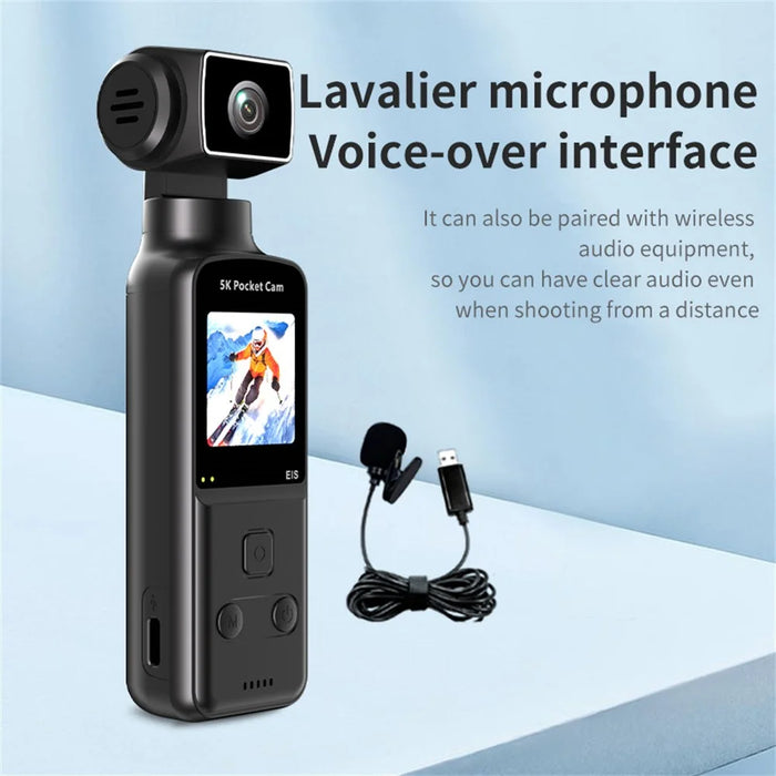 K1 5K Action Camera Waterproof Sports Cam EIS Stabilization WiFi 1.3" LCD Camera - Black - 6