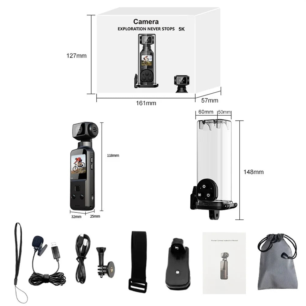 K1 5K Action Camera with Waterproof Case, EIS Stabilization WiFi 1.3" LCD Waterproof Sports Cam - Black - 6