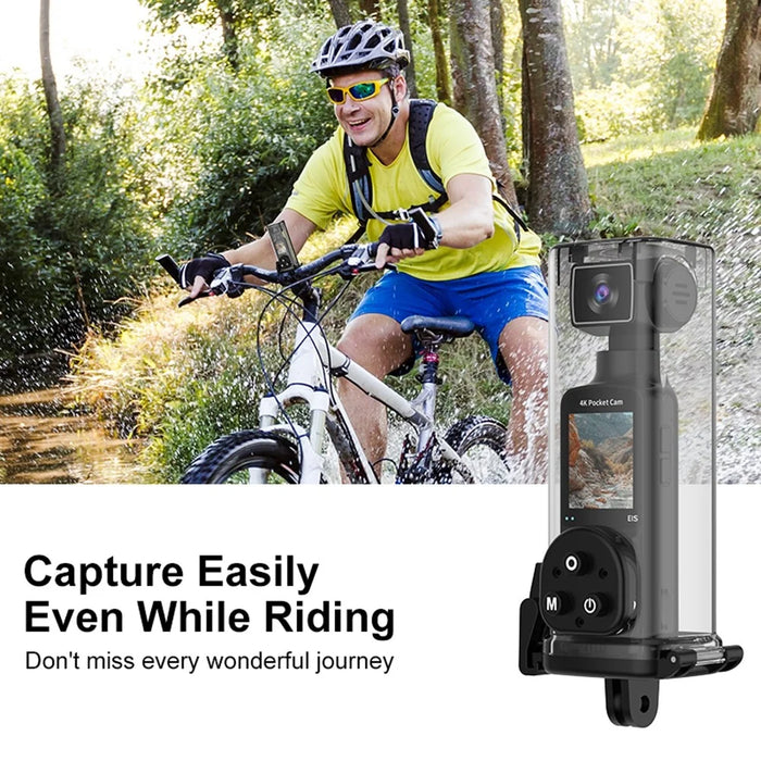 K2 Action Camera 4K Pocket Camera with Waterproof Case, WiFi HD Sports Camera 270 Degree Manual Rotation Cam - Black - 2
