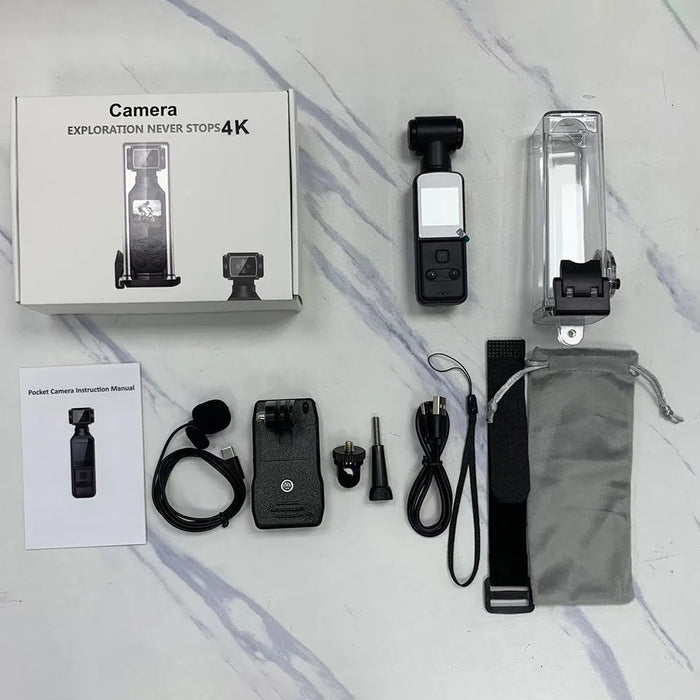 K2 Action Camera 4K Pocket Camera with Waterproof Case, WiFi HD Sports Camera 270 Degree Manual Rotation Cam - Black - 7