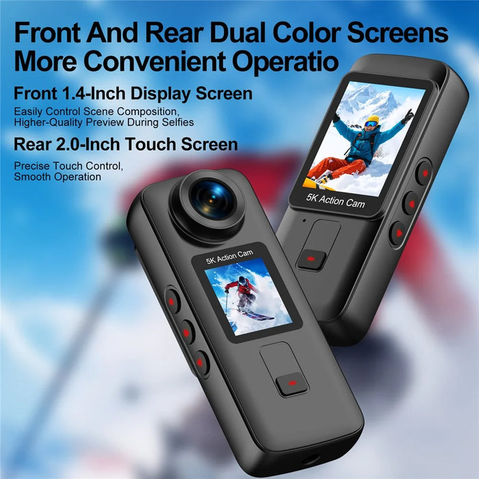 K8 5K 30m Underwater Waterproof Action Camera WiFi Dual Screen Remote Control Camera for Diving Cycling Vlog - Black - 6