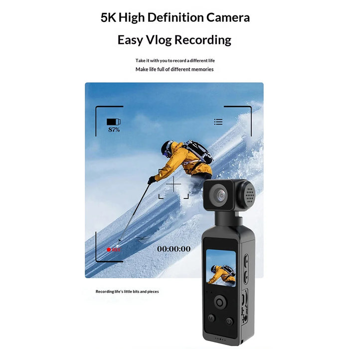 H850 5K Action Camera 270 Degree Rotating Lens 1.33 Inch IPS Screen Sports Camera with Waterproof Case - Without Memory Card - 3