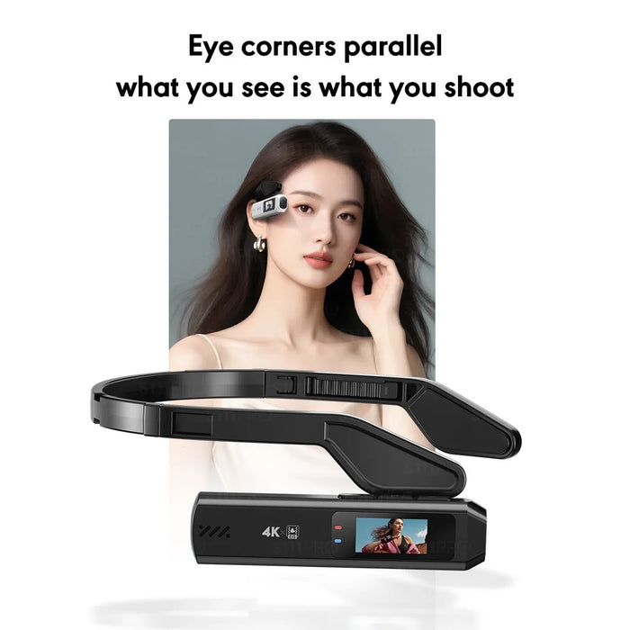 S111PRO First Person View Wearable Camera 0.96 Inch IPS Screen 4K Video Recording Head-Mounted Action Camera for Cycling Fishing - Black - 6