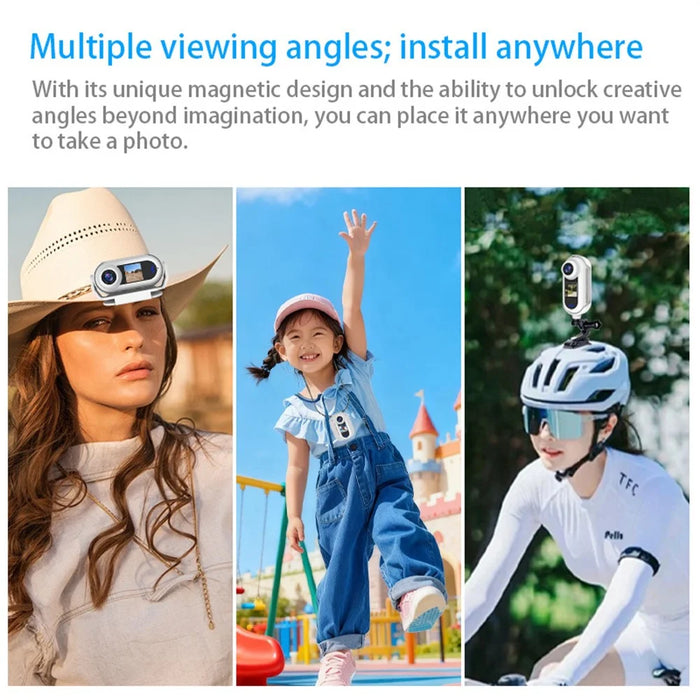DM50 2K HD Mini Sport Camera 140 Degree Wide Angle Dual Screen Sports Camera for Cycling (Standard Edition) - White - 7
