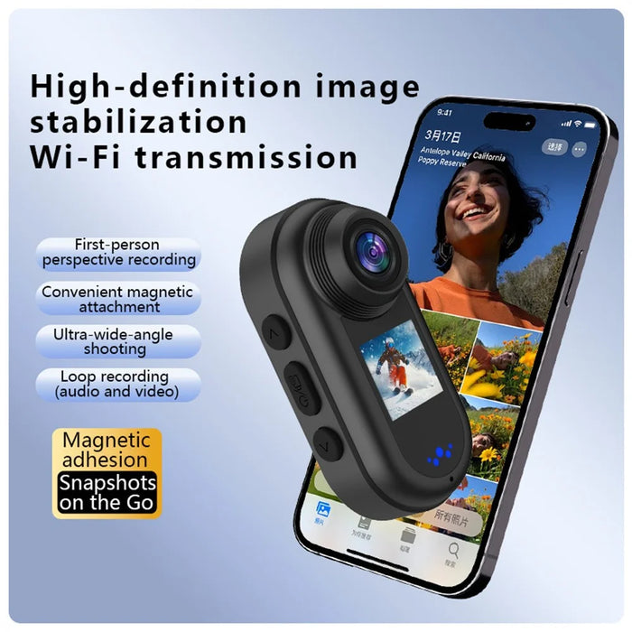 DM50 2K HD Mini Sport Camera 140 Degree Wide Angle Dual Screen Sports Camera for Cycling (High-end Version) - Black - 4