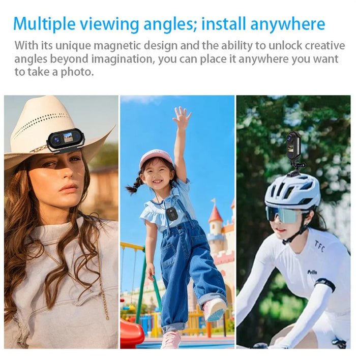 DM50 2K HD Mini Sport Camera 140 Degree Wide Angle Dual Screen Sports Camera for Cycling (High-end Version) - Black - 7