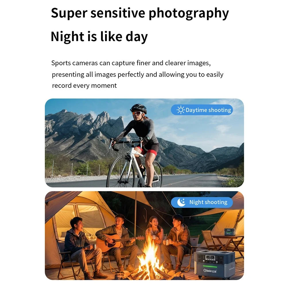 M36 Action Camera 2K HD 1.54 inch Screen Magnetic Detachable Sport Camera for Cycling Outdoor - Black - 6