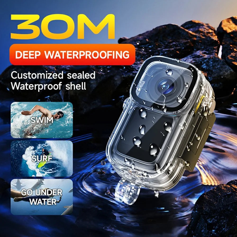 M26 4K Action Camera Dual Screen 30m Waterproof 6-Axis Stabilization for Cycling Swimming - Black - 4