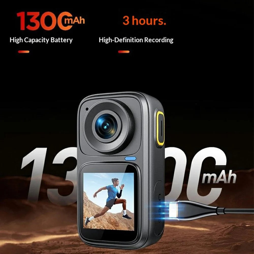 M26 4K Action Camera Dual Screen 30m Waterproof 6-Axis Stabilization for Cycling Swimming - Black - 6