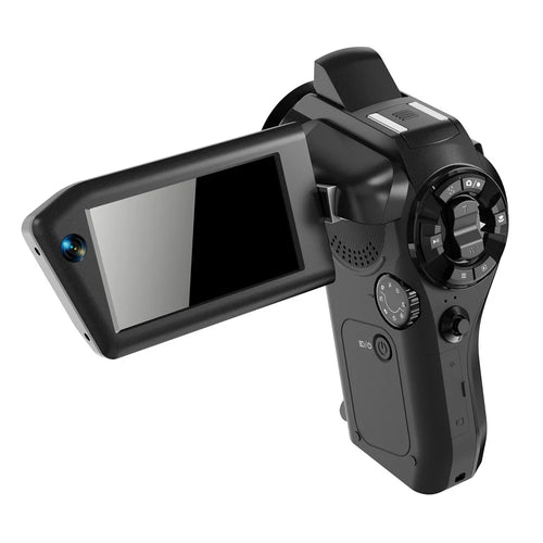 CD-V03 8K Vlogging Camera 270 Degree Flip Screen 16X Digital Zoom WiFi Handheld Camcorder for Travel - Black - 1