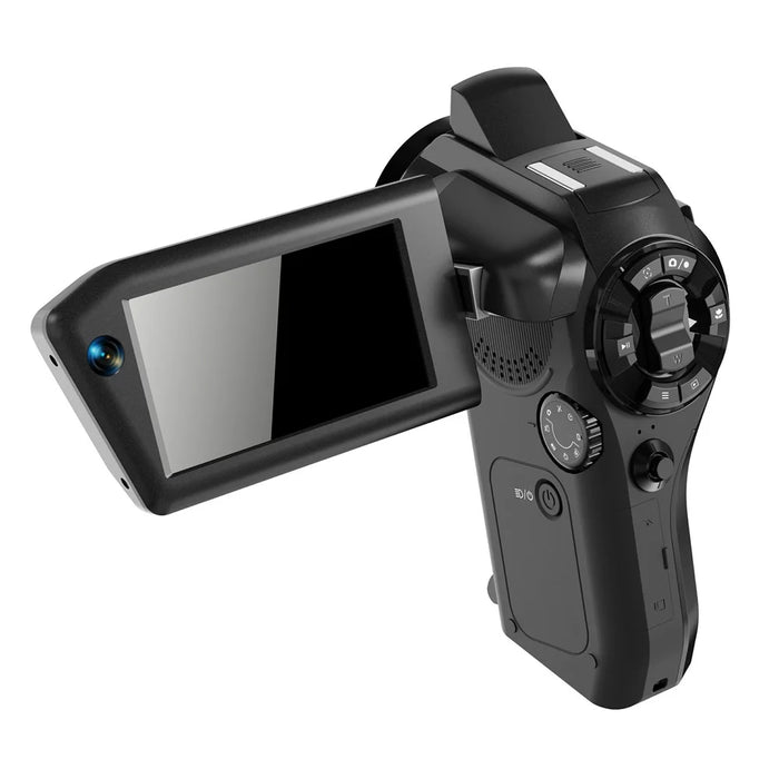 CD-V03 8K Vlogging Camera 270 Degree Flip Screen 16X Digital Zoom WiFi Handheld Camcorder for Travel - Black - 1