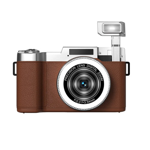 CDR2L 2.8 inch Flip Screen 4K 30FPS 18X Digital Zoom CCD Digital Camera with Pop-up Flash - Brown - 1
