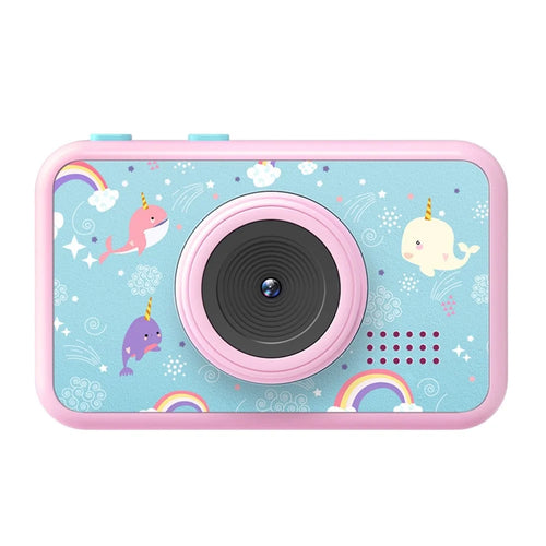 AD-G29D 2.4 inch Screen Kids Camera Front/Back Dual Camera Portable Handheld Mini Camera with Games/Filters/Frames - Pink - 1