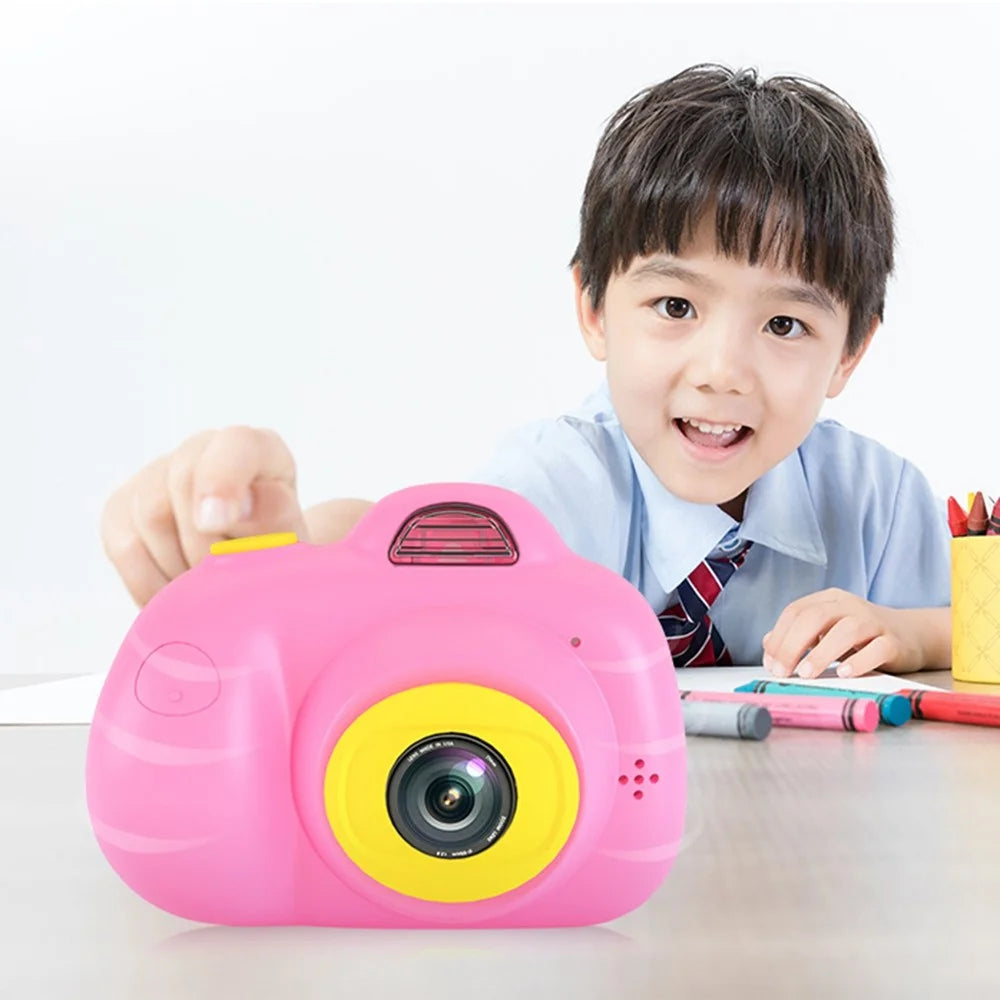 D6V 2.0 inch Screen Children Camera Toy Rechargeable Dual Lens DSLR Camera Camcorder Kids Gift (No Memory Card) - Pink - 2