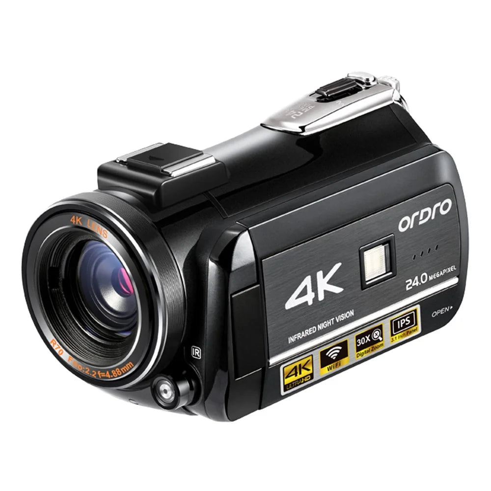 ORDRO AC3 Camcorder 4K Video Digital Camera WiFi IR Night Vision 3.1 Inch IPS Screen Camera (English Version) - 2
