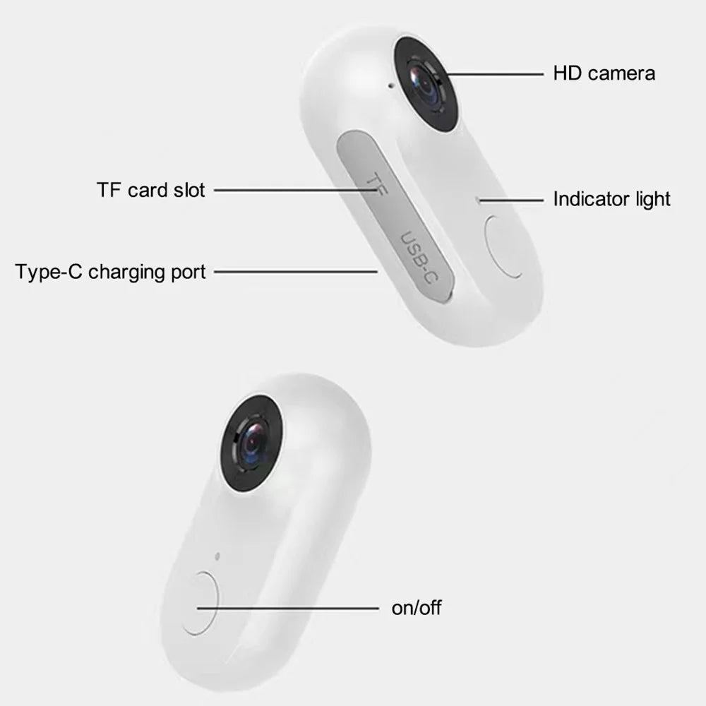 Magnetic Rotation Mini Camera Audio Clip-on Video Recorder Body Worn Cam WiFi Sports Camera - Black - 7