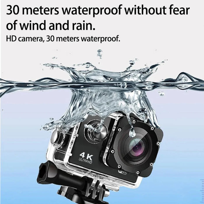 F201 2.0 Inch WiFi 4K Video Cam 120 Degree Wide Angle Action Camera with Waterproof Case - Black - 4