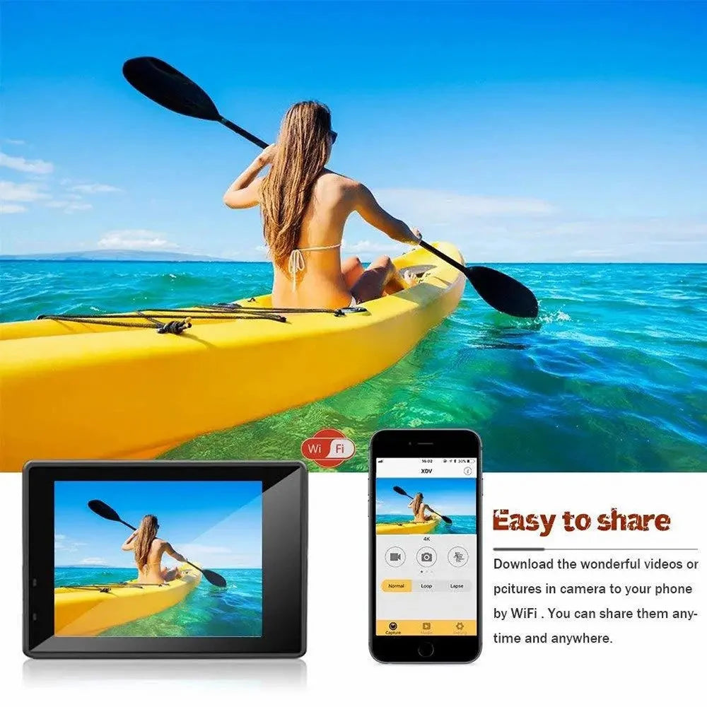 F200 2.0 Inch 140 Degree Wide Angle WiFi Underwater Action Camera 4K Video Cam - Black - 7