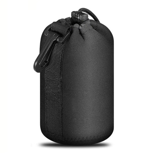 j-1384 Waterproof Neoprene Camera Lens Pouch Drawstring Bag Protector Case for Sony Canon, Size S - 1