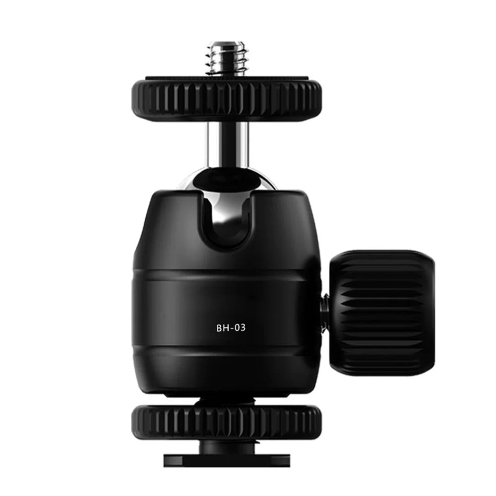 UURIG BH-03 Mini Ball Head Mount Adapter with 1/4" Hot Shoe 360-degree Rotating Gimbal for Camera Cage LED Video Light Monitor - 1