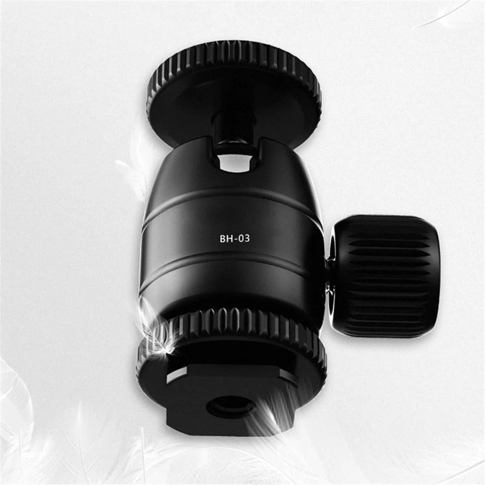 UURIG BH-03 Mini Ball Head Mount Adapter with 1/4" Hot Shoe 360-degree Rotating Gimbal for Camera Cage LED Video Light Monitor - 5