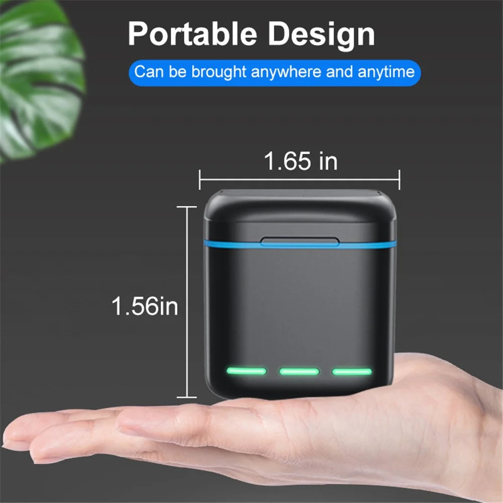 GP-810 For GoPro Hero 5 / 6 / 7 / 8 Rechargeable 3-Battery Charger Station Storage Case - 7