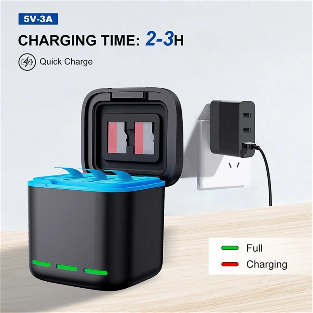 GP-910 Charging Box for GoPro Hero 11 / 10 / 9 Sports Camera Three Battery Storage Case - 4