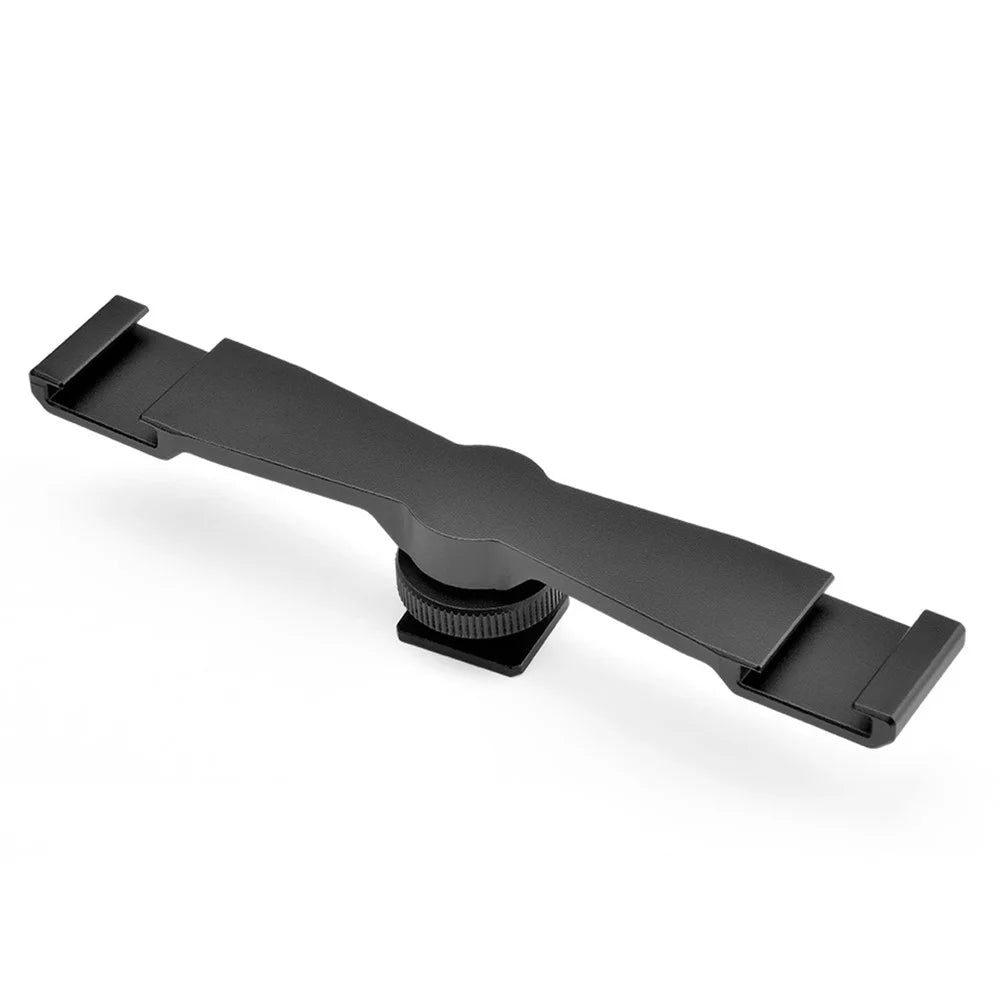 YELANGU A641 1-to-2 Gold Shoe Extension Bracket Universal Cold Shoe Mount Adapter for LED Lights/Microphones/Monitors/Audio Recorder Camera Accessory - 3