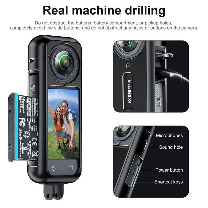 Aluminum Alloy Metal Case for Insta360 X4 Action Camera Cage Protective Frame - 5