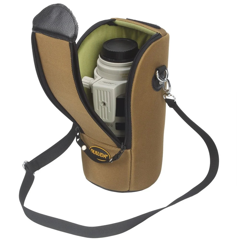 DULUDA Nylon Storage Bag for Nikon / Canon Telephoto Lens Case Pouch with Shoulder Strap - Khaki - 1